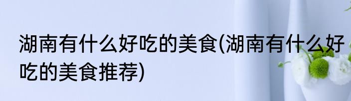 湖南有什么好吃的美食(湖南有什么好吃的美食推荐)