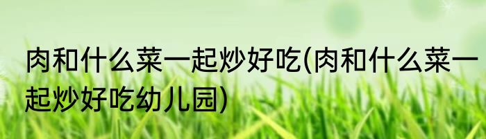 肉和什么菜一起炒好吃(肉和什么菜一起炒好吃幼儿园)