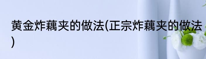 黄金炸藕夹的做法(正宗炸藕夹的做法)