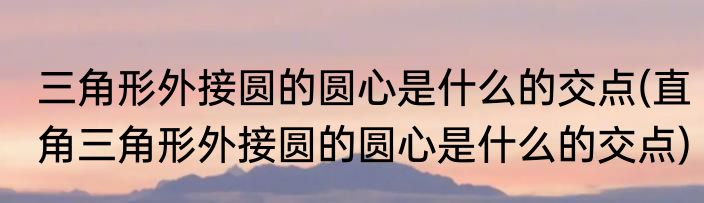 三角形外接圆的圆心是什么的交点(直角三角形外接圆的圆心是什么的交点)