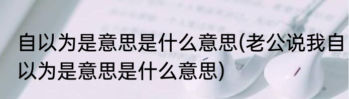 自以为是意思是什么意思(老公说我自以为是意思是什么意思)