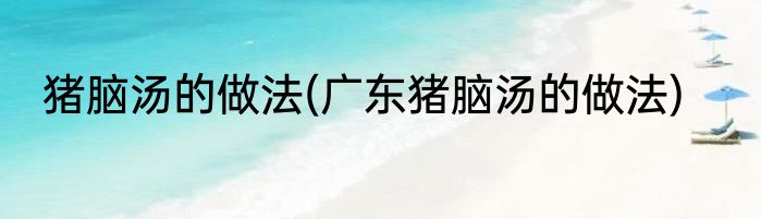 猪脑汤的做法(广东猪脑汤的做法)