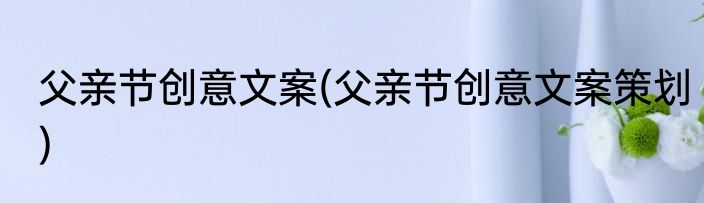 父亲节创意文案(父亲节创意文案策划)