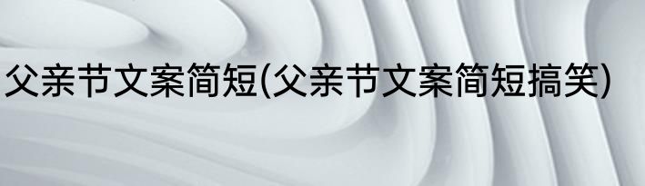 父亲节文案简短(父亲节文案简短搞笑)