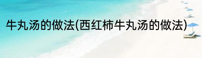 牛丸汤的做法(西红柿牛丸汤的做法)