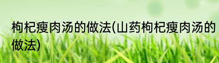 枸杞瘦肉汤的做法(山药枸杞瘦肉汤的做法)