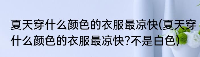 夏天穿什么颜色的衣服最凉快(夏天穿什么颜色的衣服最凉快?不是白色)
