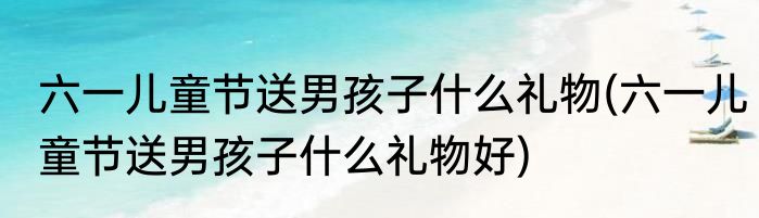 六一儿童节送男孩子什么礼物(六一儿童节送男孩子什么礼物好)