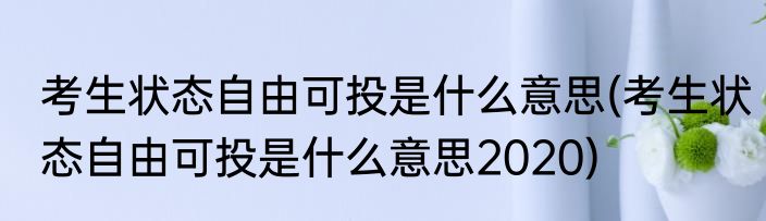考生状态自由可投是什么意思(考生状态自由可投是什么意思2020)