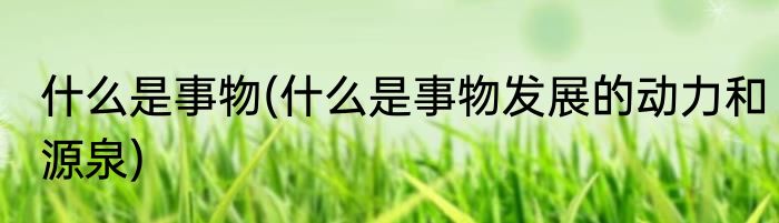 什么是事物(什么是事物发展的动力和源泉)