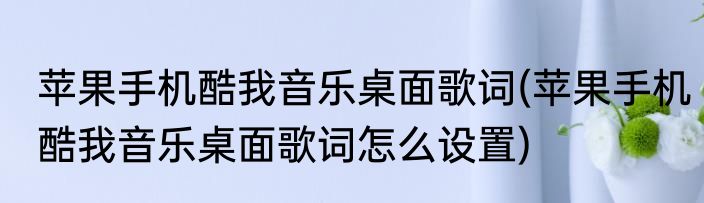 苹果手机酷我音乐桌面歌词(苹果手机酷我音乐桌面歌词怎么设置)