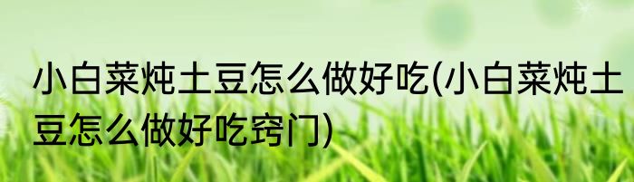 小白菜炖土豆怎么做好吃(小白菜炖土豆怎么做好吃窍门)