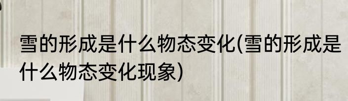 雪的形成是什么物态变化(雪的形成是什么物态变化现象)