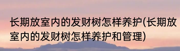 长期放室内的发财树怎样养护(长期放室内的发财树怎样养护和管理)