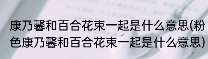 康乃馨和百合花束一起是什么意思(粉色康乃馨和百合花束一起是什么意思)