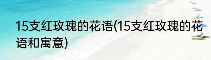 15支红玫瑰的花语(15支红玫瑰的花语和寓意)