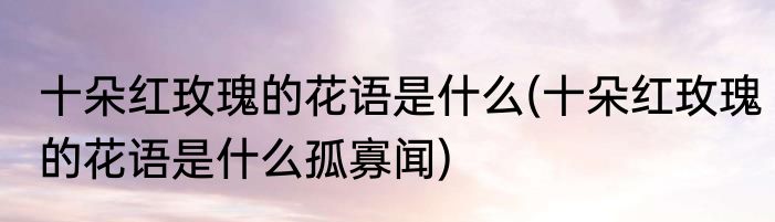 十朵红玫瑰的花语是什么(十朵红玫瑰的花语是什么孤寡闻)