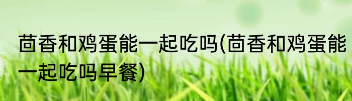 茴香和鸡蛋能一起吃吗(茴香和鸡蛋能一起吃吗早餐)