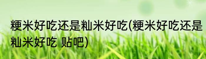 粳米好吃还是籼米好吃(粳米好吃还是籼米好吃 贴吧)