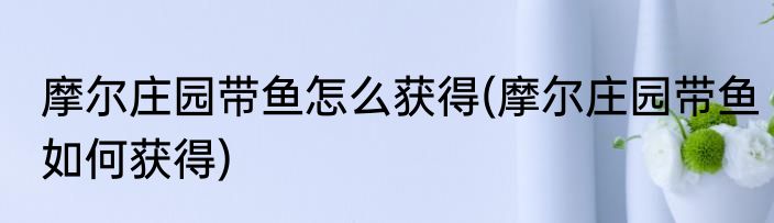 摩尔庄园带鱼怎么获得(摩尔庄园带鱼如何获得)