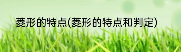 菱形的特点(菱形的特点和判定)