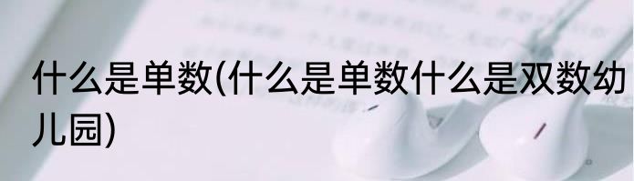 什么是单数(什么是单数什么是双数幼儿园)
