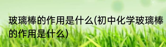 玻璃棒的作用是什么(初中化学玻璃棒的作用是什么)
