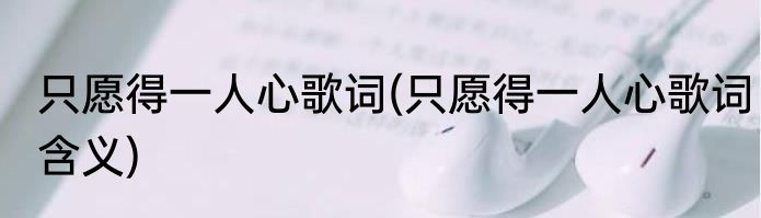只愿得一人心歌词(只愿得一人心歌词含义)