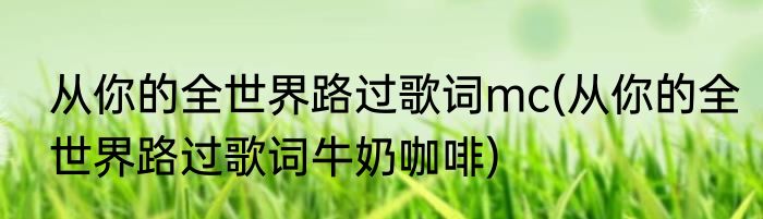 从你的全世界路过歌词mc(从你的全世界路过歌词牛奶咖啡)