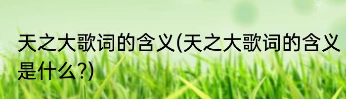 天之大歌词的含义(天之大歌词的含义是什么?)