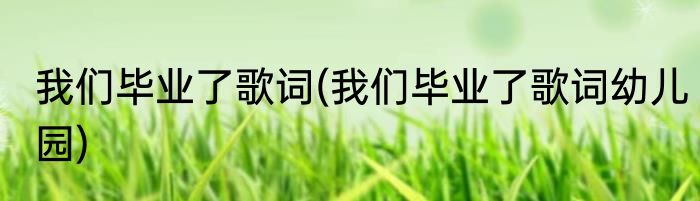 我们毕业了歌词(我们毕业了歌词幼儿园)