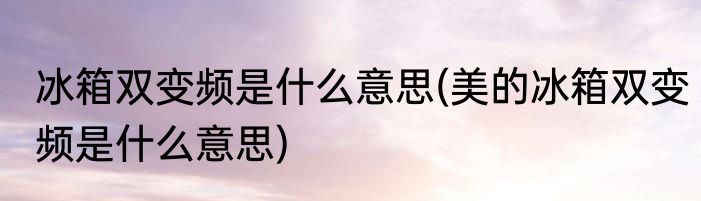 冰箱双变频是什么意思(美的冰箱双变频是什么意思)