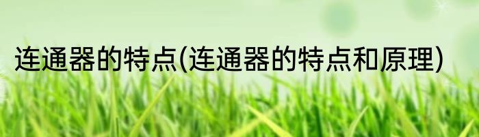 连通器的特点(连通器的特点和原理)