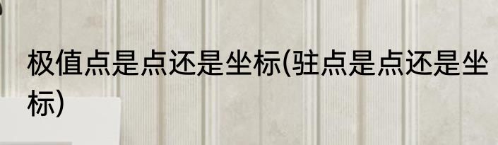 极值点是点还是坐标(驻点是点还是坐标)
