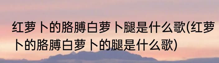 红萝卜的胳膊白萝卜腿是什么歌(红萝卜的胳膊白萝卜的腿是什么歌)