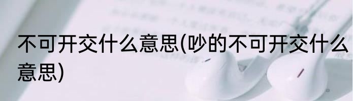不可开交什么意思(吵的不可开交什么意思)