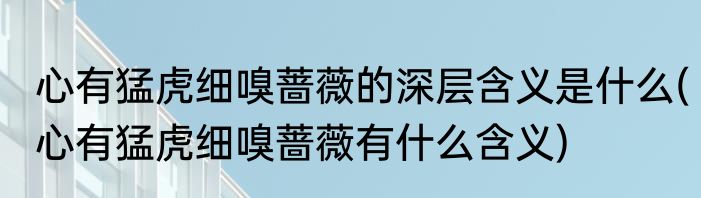 心有猛虎细嗅蔷薇的深层含义是什么(心有猛虎细嗅蔷薇有什么含义)