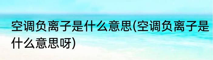 空调负离子是什么意思(空调负离子是什么意思呀)