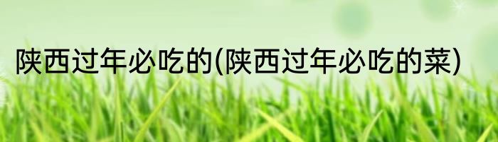 陕西过年必吃的(陕西过年必吃的菜)