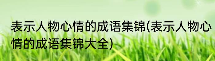 表示人物心情的成语集锦(表示人物心情的成语集锦大全)