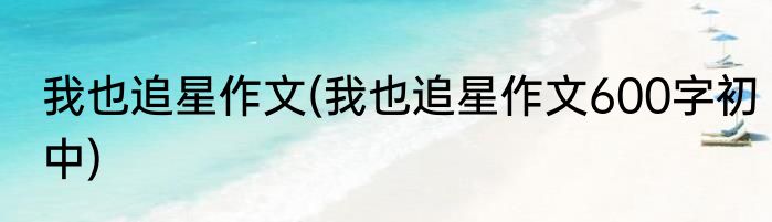 我也追星作文(我也追星作文600字初中)