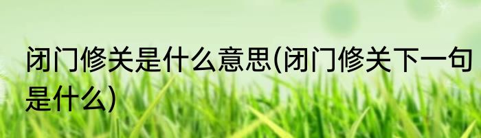 闭门修关是什么意思(闭门修关下一句是什么)
