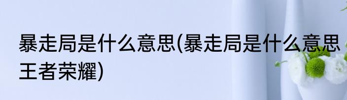 暴走局是什么意思(暴走局是什么意思王者荣耀)