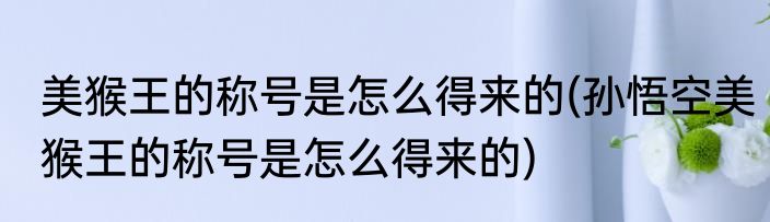 美猴王的称号是怎么得来的(孙悟空美猴王的称号是怎么得来的)