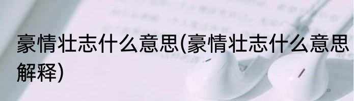 豪情壮志什么意思(豪情壮志什么意思解释)