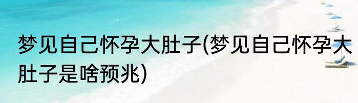 梦见自己怀孕大肚子(梦见自己怀孕大肚子是啥预兆)