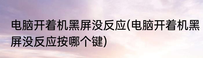 电脑开着机黑屏没反应(电脑开着机黑屏没反应按哪个键)