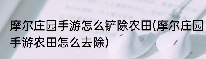 摩尔庄园手游怎么铲除农田(摩尔庄园手游农田怎么去除)