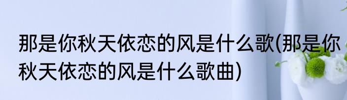 那是你秋天依恋的风是什么歌(那是你秋天依恋的风是什么歌曲)