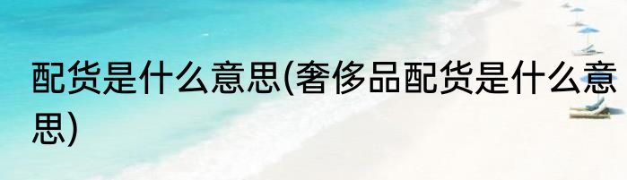 配货是什么意思(奢侈品配货是什么意思)